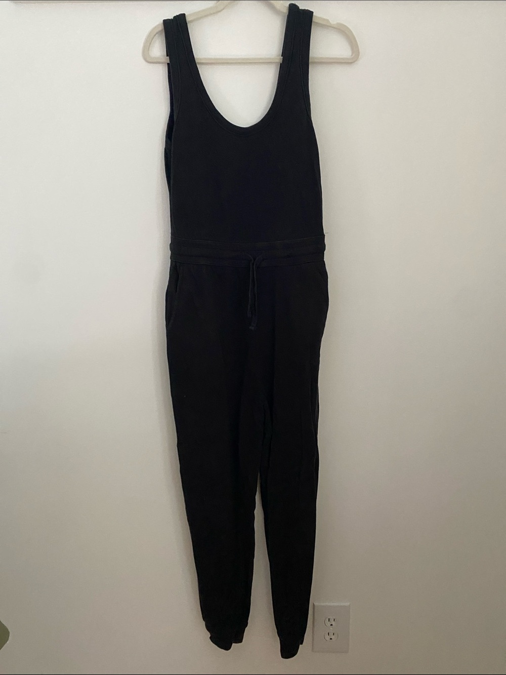 Everlane Black Sleeveless Drawstring Jumpsuit